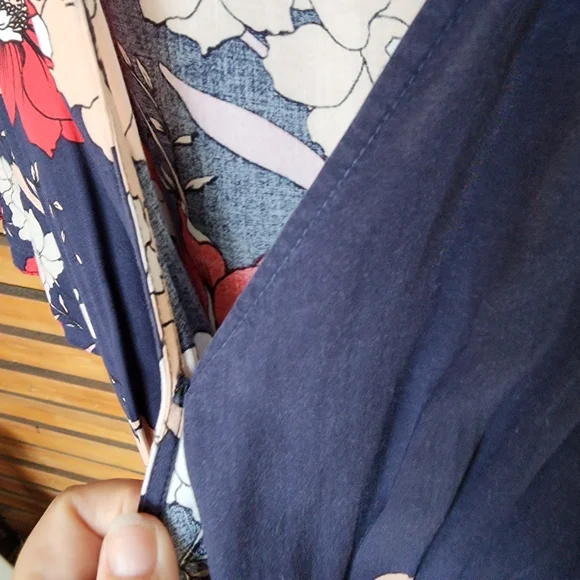 PORTMANS long dress Size 10 navy blue midi 100% viscose - Picture 6 of 12